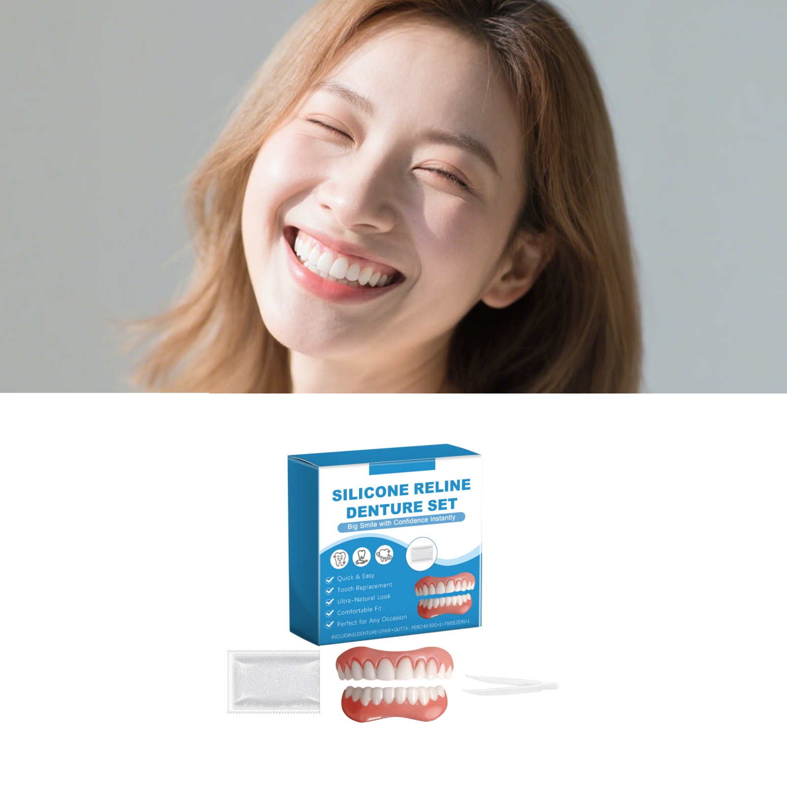 Full Cover Adhesive - Kit Completo per Protesi Dentarie, Design