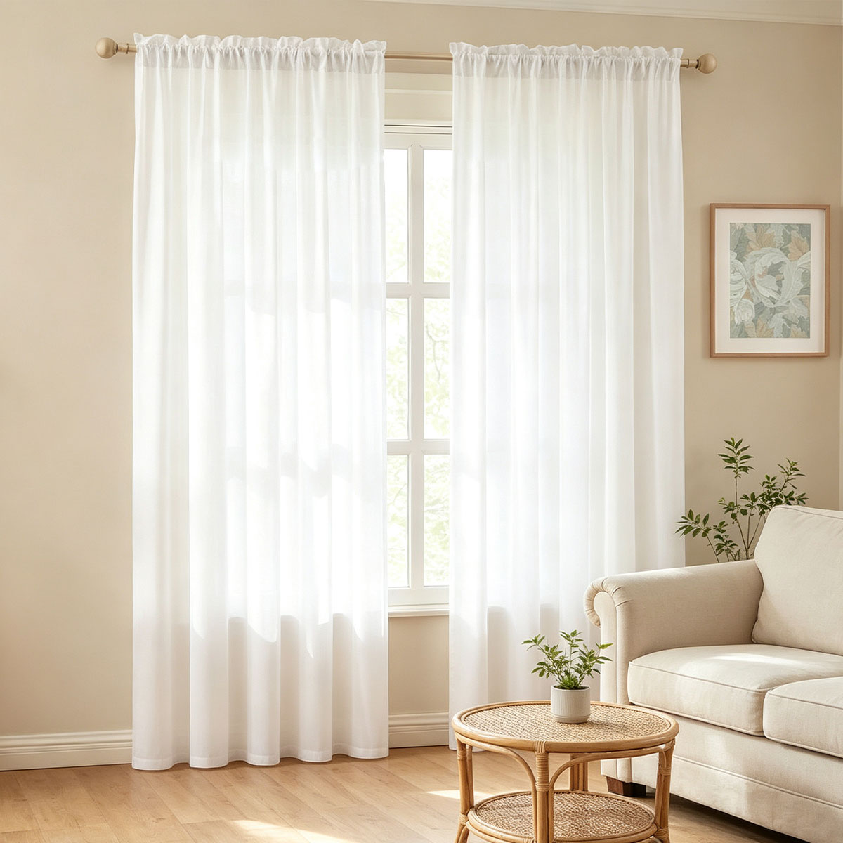 Privacy Filter 2Pack - 2 Pezzi Tende Trasparenti Bianche con