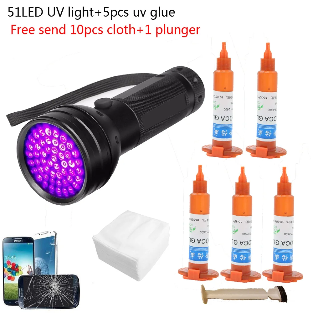 Liquid Uv Glue Kit - 51 led UV luce 5 pz/lotto