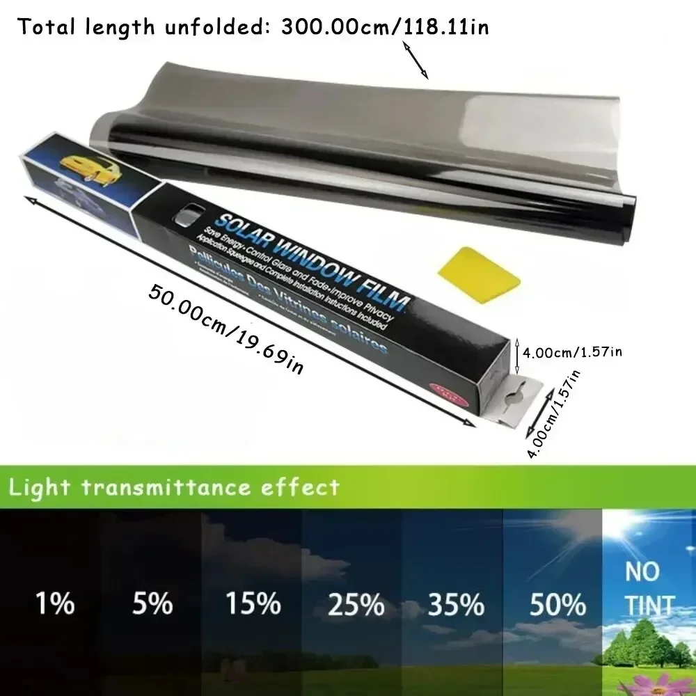 Glass Protector Auto - 3Mx50CM VLT Nero Finestra di Automobile