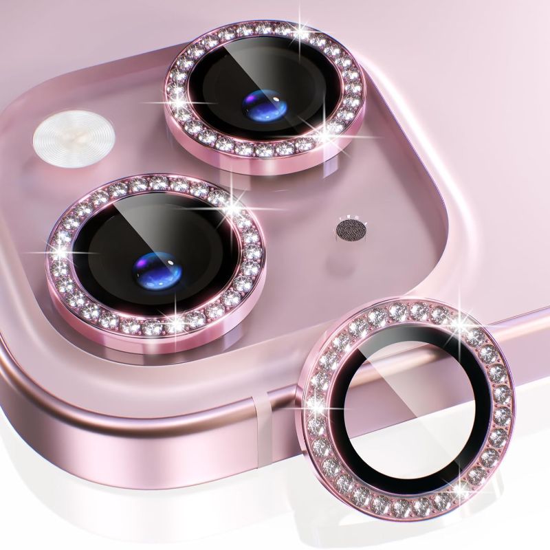 Tempered Glass Screen 9H - 1PC Protezione Lente Fotocamera Rosa Glitter